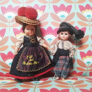 Celluloid 1950s Mini Black Forest Folk Dolls