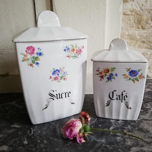 2 Ceranord-France semi-porcelain art deco spice jars, &quot;Versailles&quot; model