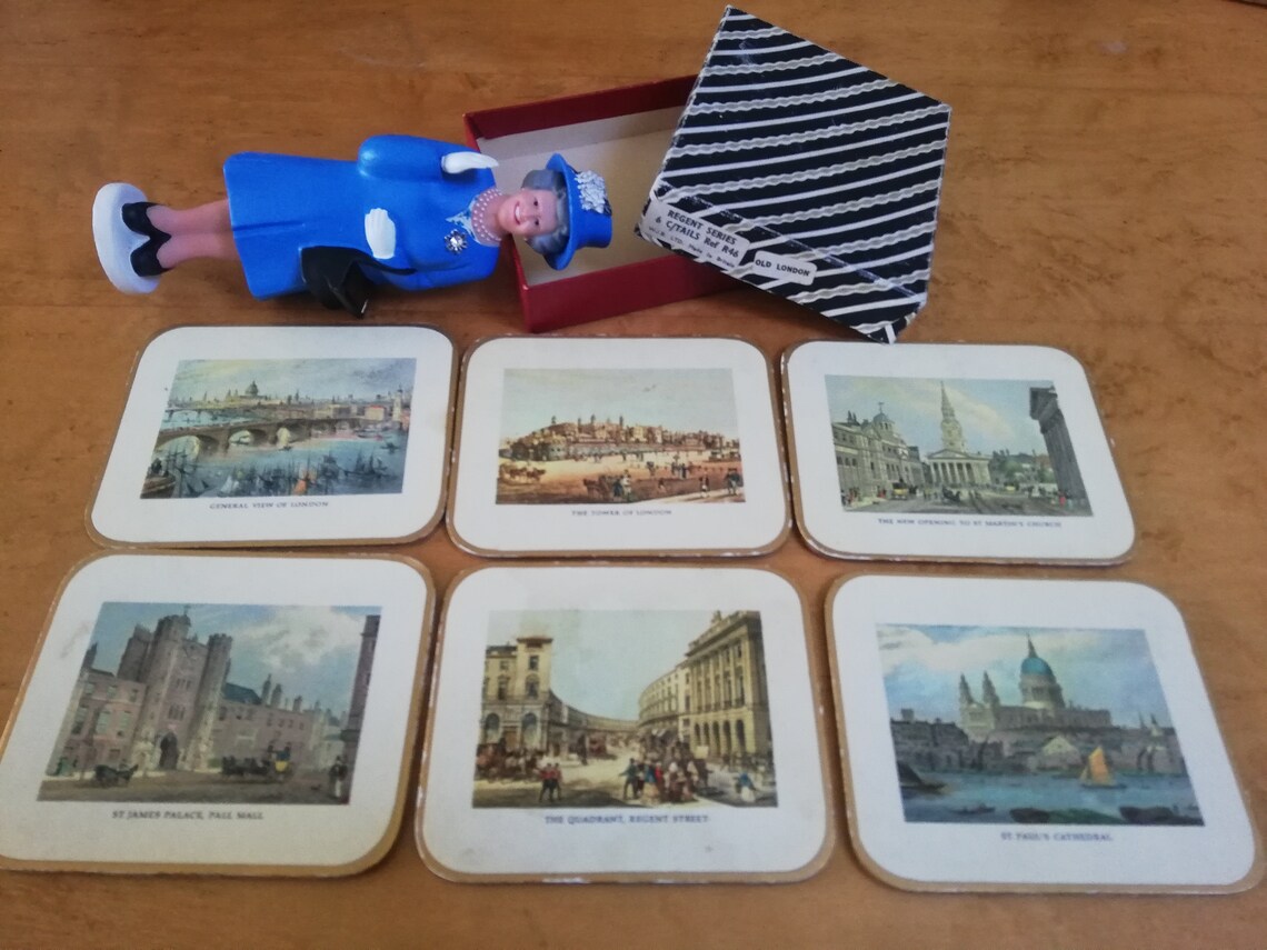Lot De 6 Dessous De Verre Anglais Manor Craft – Vintage Et Authentiques (neufs Dans Leur Emballage D'origine)