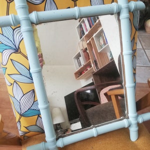 Retro wooden mirror turned imitation bamboo image 9