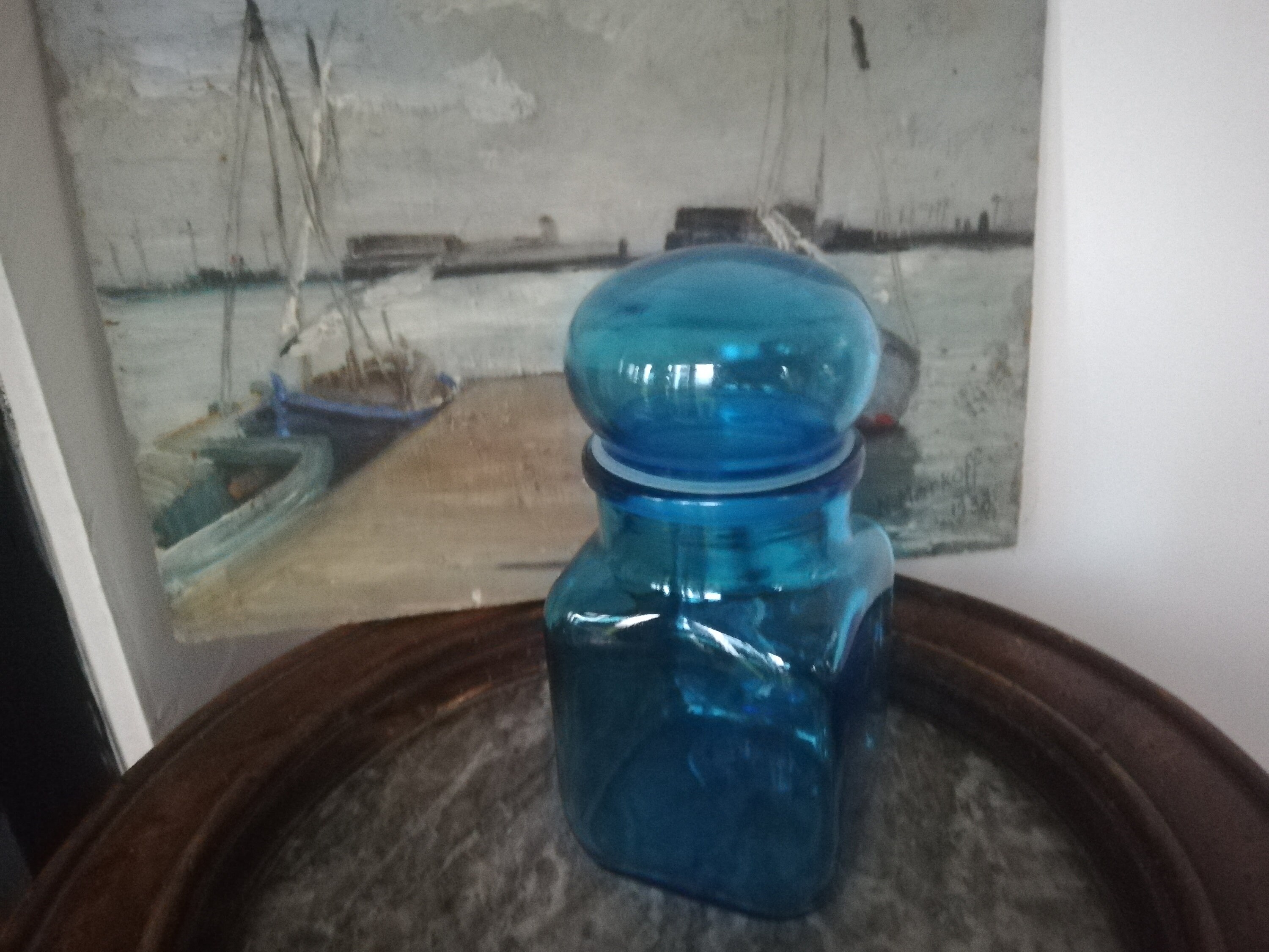 Blauer Glashebel 70er