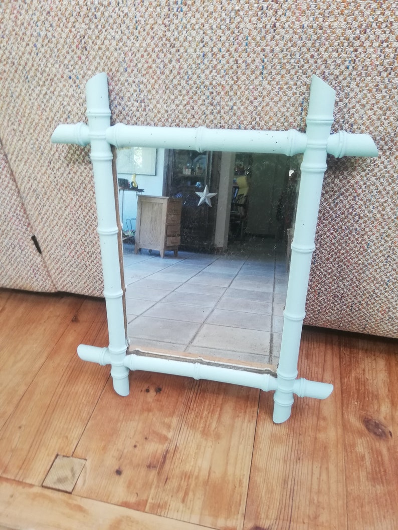 Retro wooden mirror turned imitation bamboo image 10