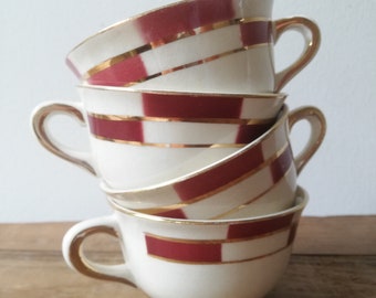 4 cups of coffee or tea porcelain Salins