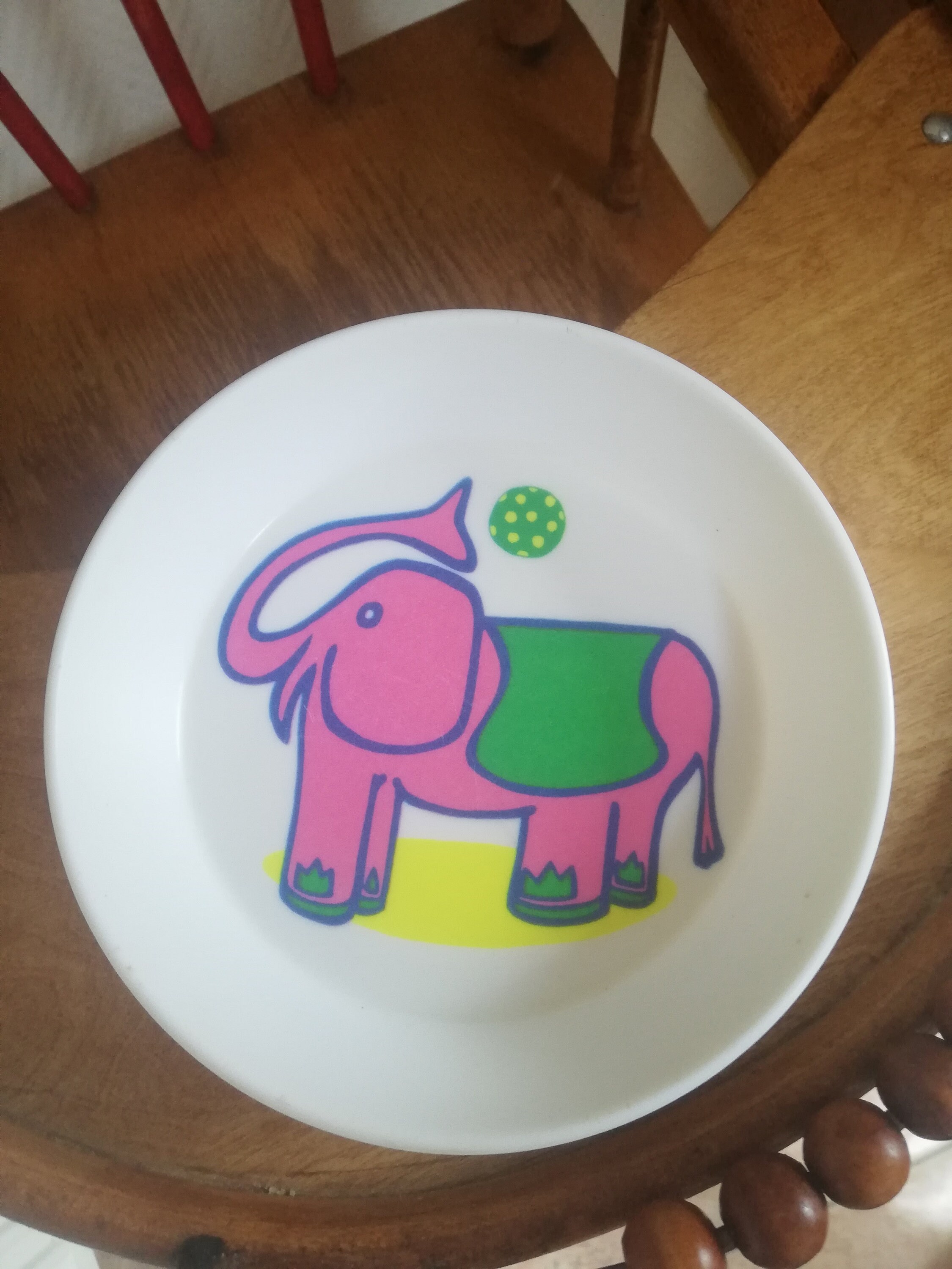 Assiette Enfant en Mélamine Elephant Rose Melstar