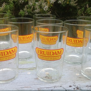 12 &quot;fruidam&quot; orangeade glasses from the 70s