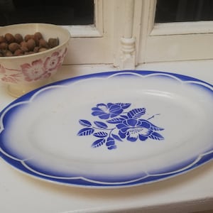 Oval dish in Earthenware Digoin-Sarreguemines model &quot;Marsac&quot;
