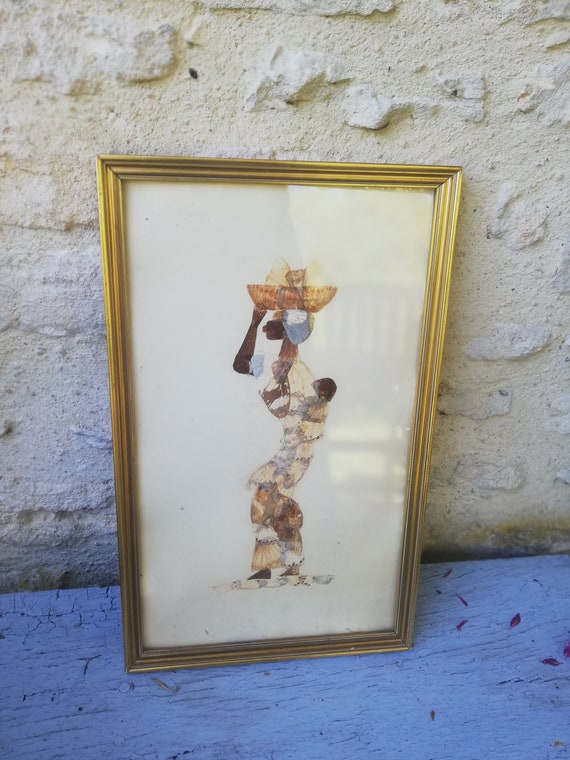 蝶の羽によるコラージュ絵画