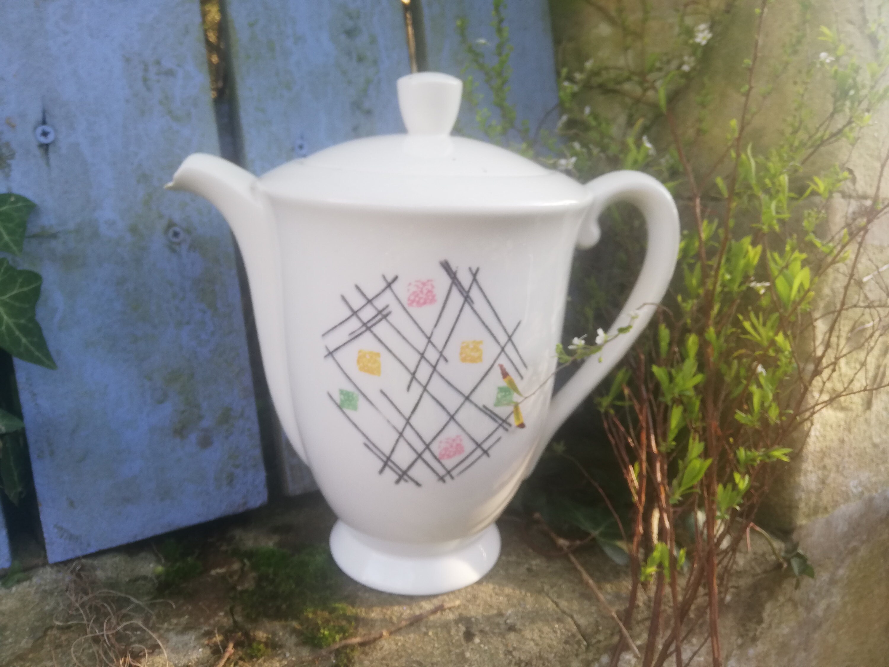Grande Cafetière-Théière Gien Modèle Arlequin Années 50