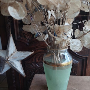 Green vase in granite and gold glass, 50s