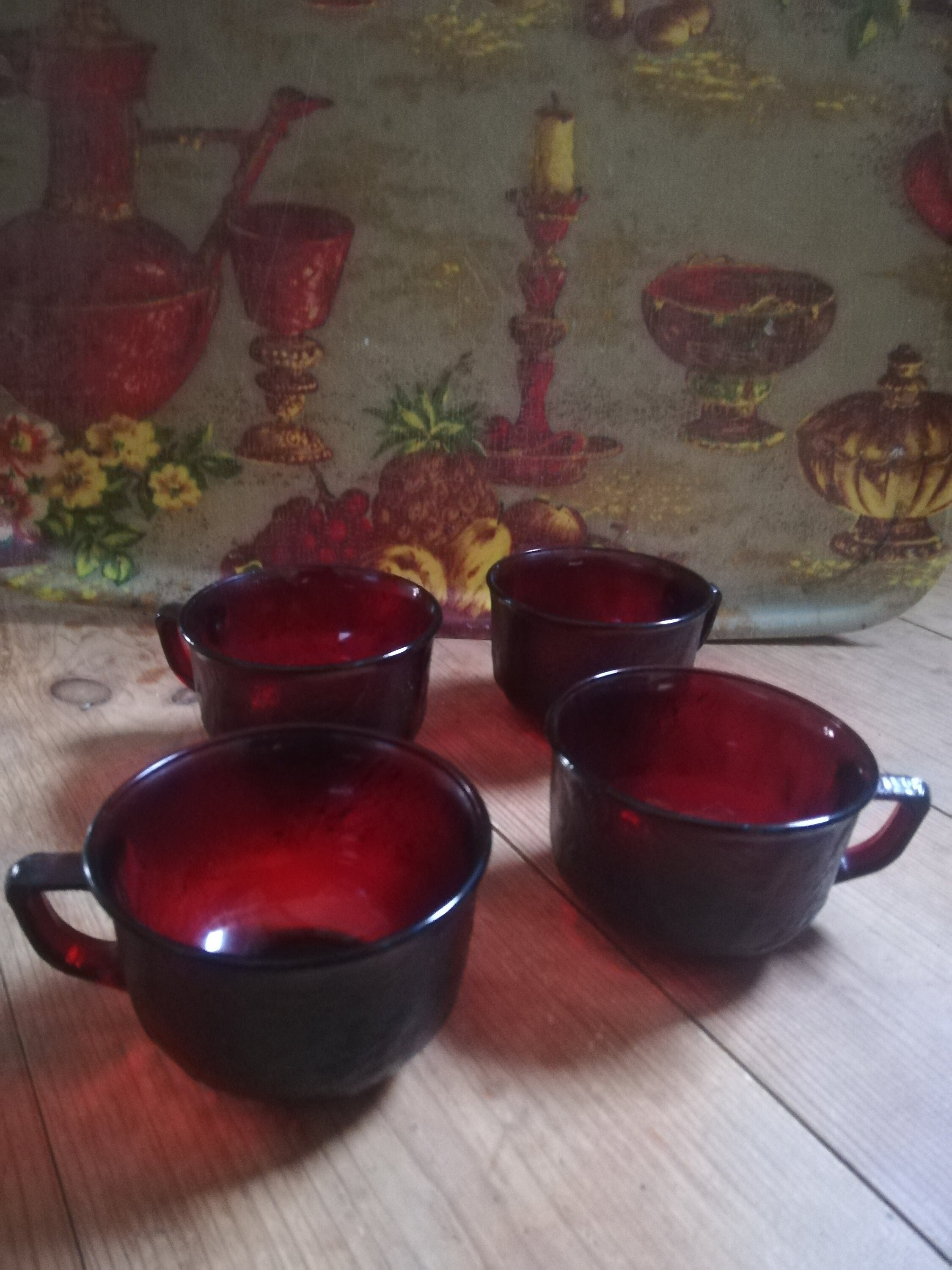 4 Tasses à Café Couleur Rubis Arcoroc Sierra