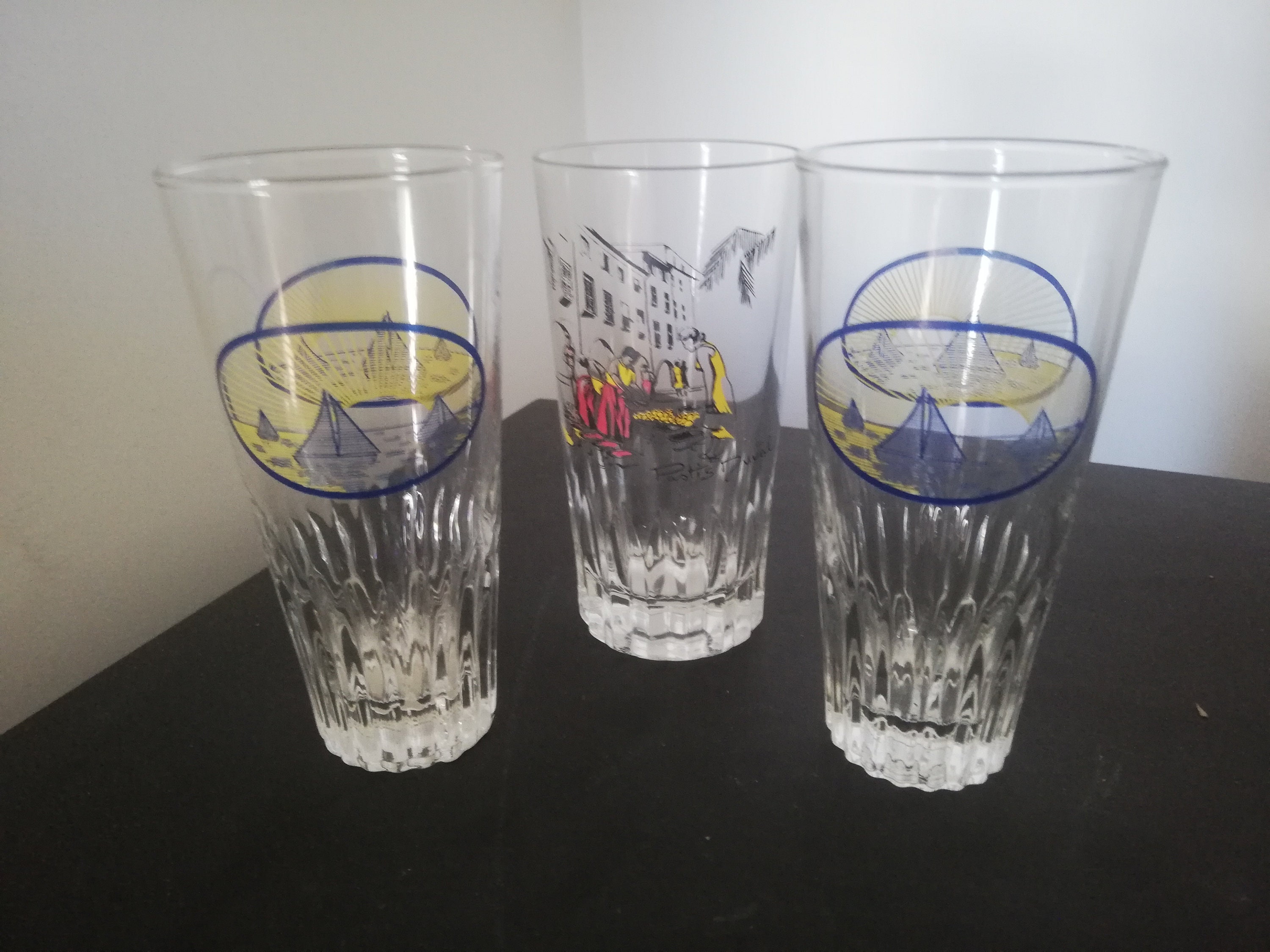 3 Verres à Pastis Décor Voilier et Duval