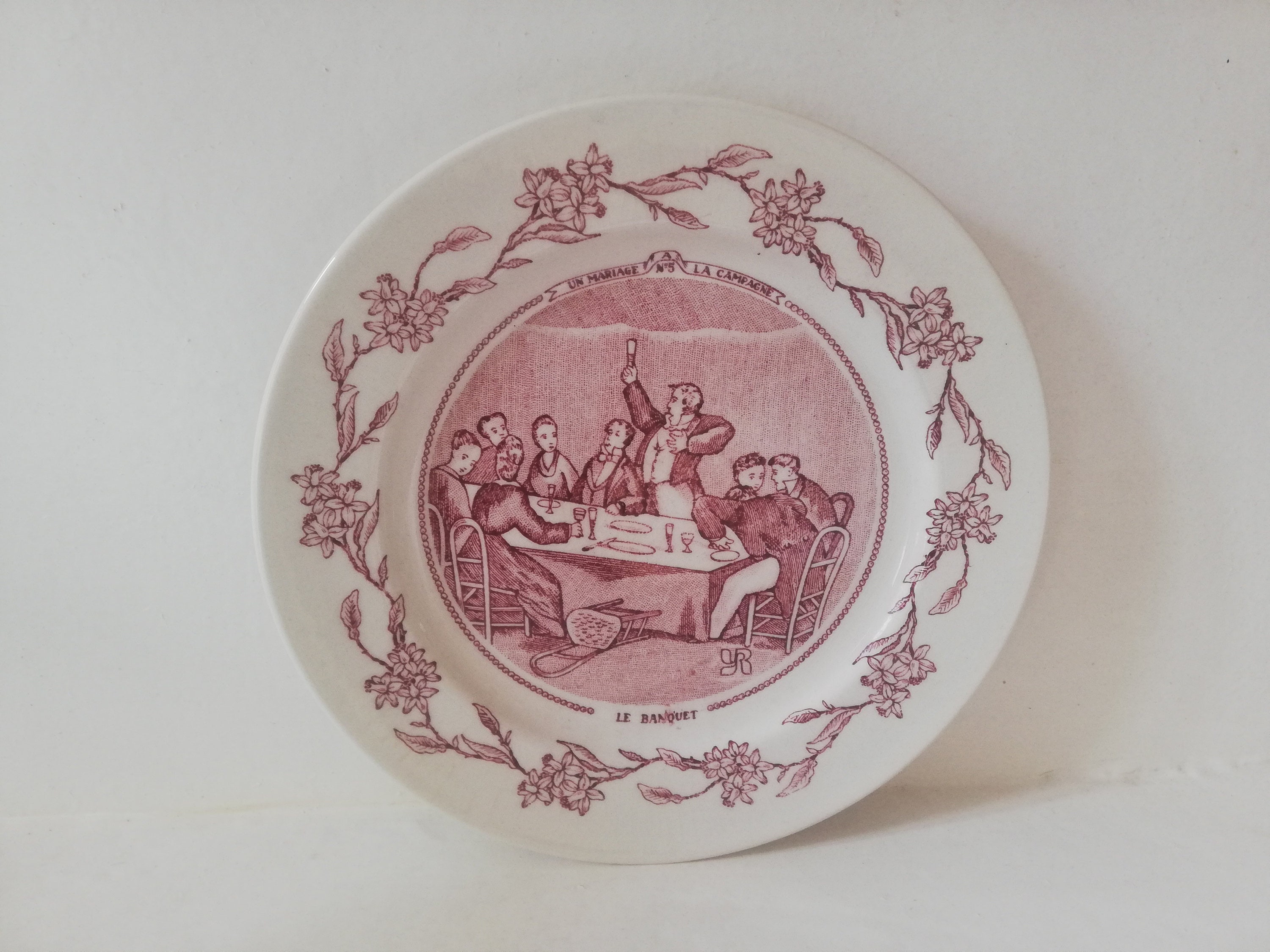 Assiette à Dessert Parlante Gien Mariage La Campagne Numéro 5