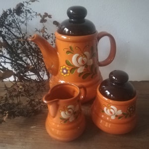 Orange tea set Winterling Germany