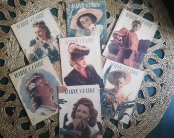 Set of 7 Marie-Claire magazines from 1941