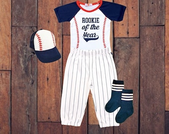 Rookie Of The Year Baseball Cake Smash Outfit | First Birthday | Navy Pinstripes | Baseball Uniform Pants