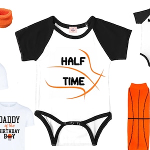 Half Time Personalized Basketball Birthday Uniform Jersey 1/2 Way To First