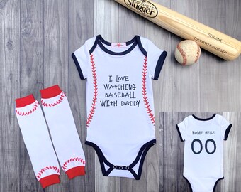 baby girl baseball onesie