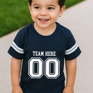 Personalized Football Jersey Navy Blue Toddler Custom Tshirt Choose Team Name Number