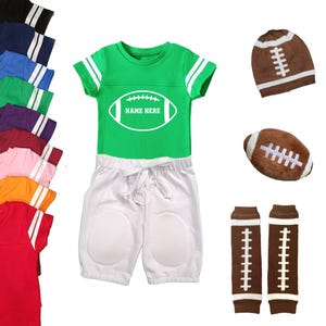 Boys Personalized Football Jersey Outfit Bodysuit | 9 Colors