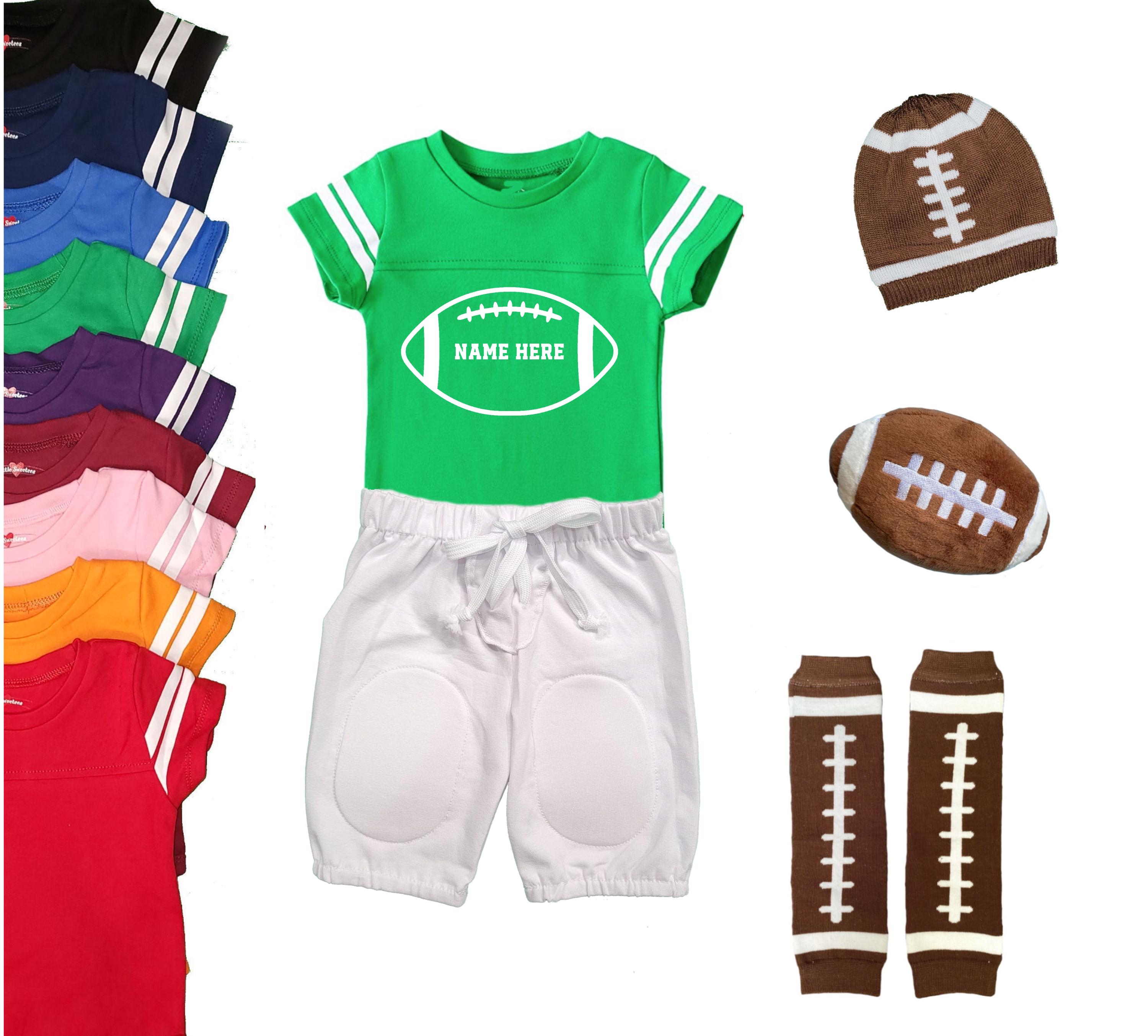 Boys Personalized Football Jersey Outfit Bodysuit | 9 Colors