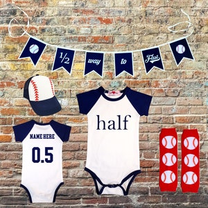 Half way to one | half birthday shirt | raglan birthday shirt | baseball half birthday | baseball birthday | half way to first®