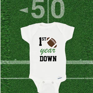 Personalized Football Onesie Cake Smash Outfit First Year Down Football 1st Year Down Birthday Jersey Pants Accessories