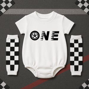 Fast One Birthday Bubble Romper Race Car Birthday Shirt Kids Birthday Racing Outfit Birthday Gift