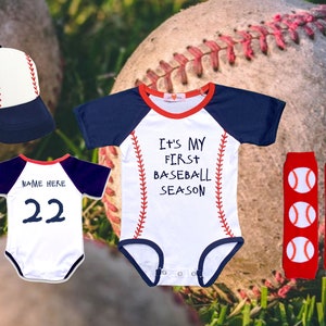 Personalized Baseball Outfit Infant Bodysuit My First Baseball Season