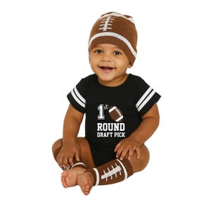 Personalized Football Cake Smash Outfit First Year Down Football 1st Birthday Draft Pick Jersey Pants Accessories