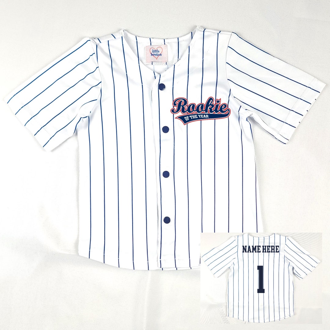 Personalized Rookie of the Year Baseball Cake Smash Jersey Navy Blue