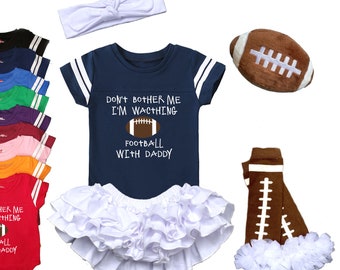Football with Daddy Girl Uniform Jersey | Girls Football Bodysuit | Father's Day Present | Daddy Daughter Game Day