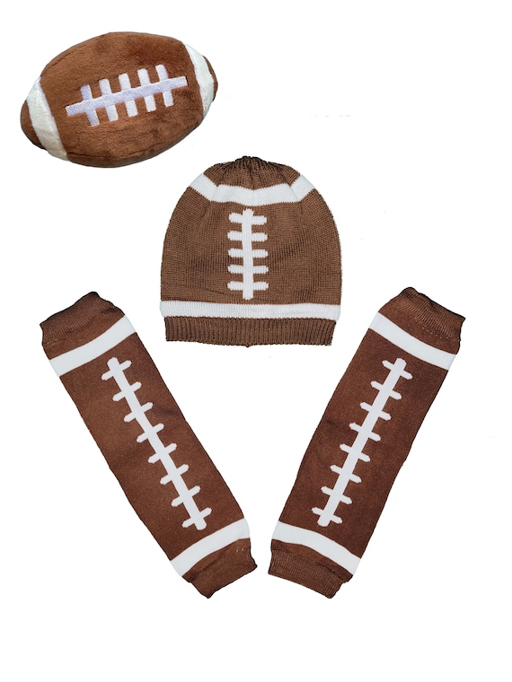 Personalized Football Half Birthday Outfit: Bodysuit, Hat & Leg Warmers