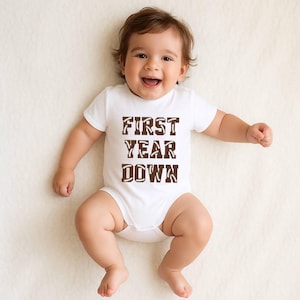 Personalized First Year Down Personalized First Birthday Football Uniform Jersey Outfit 1st Year Down