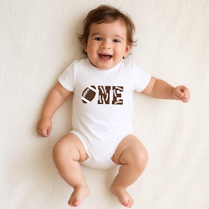 Personalized First Year Down Birthday Football Uniform Jersey Outfit Banner Leg Warmers Set One Year Down 1st Year Down ONE