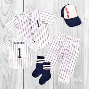 Custom Baseball Jersey Navy Blue Pinstripe Baseball Uniform 