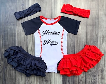 Baby Girl Baseball Coming Home Outfit | Hospital Take Home Newborn Outfit | Baby Shower Gift