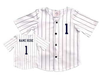 Custom Team Navy Baseball Authentic White Light Blue Strip Jersey Light Blue