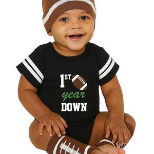 Personalized Football Cake Smash Outfit First Year Down Football 1st Birthday Jersey Pants Accessories