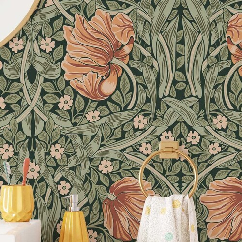 Peel & Stick Wallpaper William Morris Pimpernel Pattern - Etsy Ireland