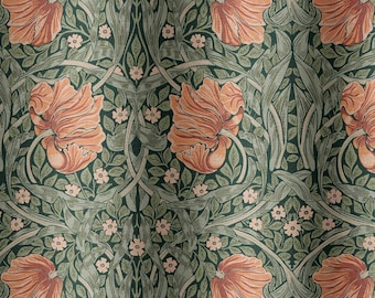 William Morris Pimpernel Fabric by the Yard - Pattern Fabric for Home Projects, Clothing, Upholstery, Curtains - by Green Planet Print