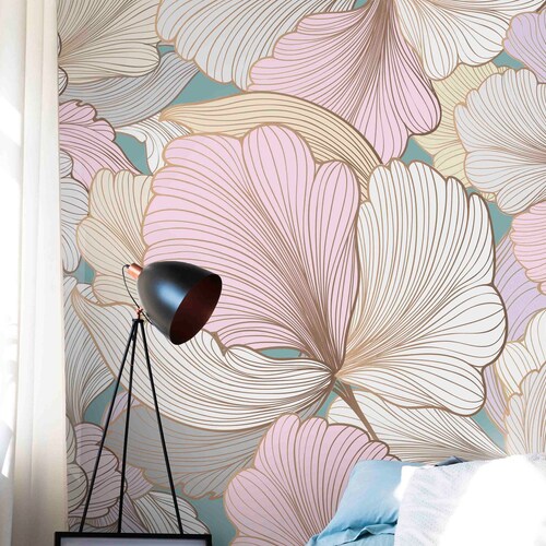 Blush Pink Floral Wallpaper Peel and Stick Wallpaper by - Etsy Canada