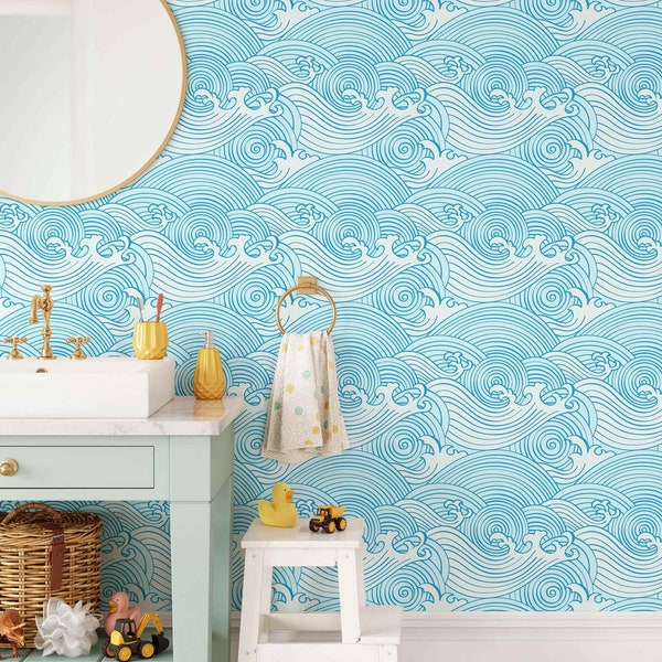 Waves Wallpaper Etsy