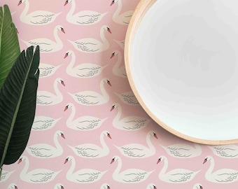 Papel pintado autoadhesivo con diseño de cisnes - Revestimiento mural preencolado y sin encolar - Murales de pared removibles de Green Planet
