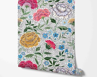 Fleur Pattern - Peel & Stick Wallpaper - Self-Adhesive Removable Wallcovering - Pre-pasted - Unpasted Materials - Floral Wall Murals by GP
