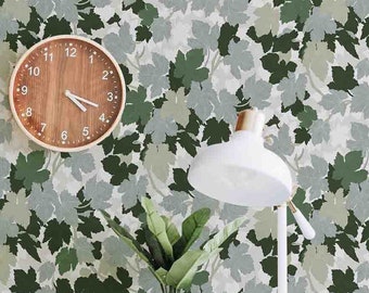 Papel pintado Peel & Stick - Patrón de hojas de vid - Prepegado extraíble - Revestimiento de paredes sin pegar - Murales de pared naturales de Green Planet Home Décor