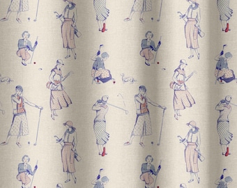Vintage Golf Fashion Fabric by the Yard - Pattern Fabric for Home Projects, Clothing, Upholstery, Curtains - by Green Planet Print