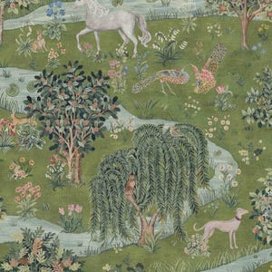 William Morris Owl and Willow Fabric by the Yard - Pattern Fabric for Home Projects, Clothing, Upholstery, Curtains - by Green Planet Print image 3