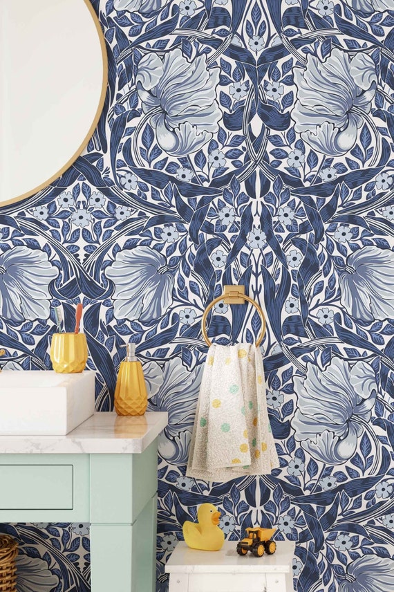 Peel & Stick Wallpaper William Morris Pimpernel Pattern - Etsy