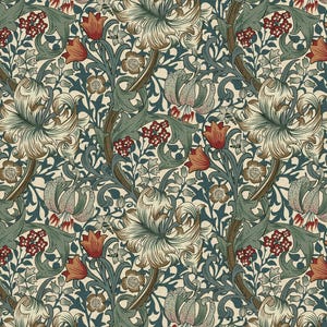 William Morris Golden Lily Fabric by the Yard - Pattern Fabric for Home ...