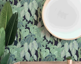 Peel & Stick Wallpaper - Leaf Vine Pattern - Removable Pre-pasted - Unpasted Wallcovering - Nature Wall Murals by Green Planet Home
